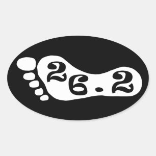 Die Zahl 26.2, symbolisch für den Marathon Ovaler Aufkleber