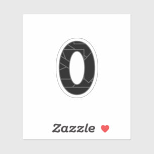 Die Zahl Null (0) in schwarz Aufkleber