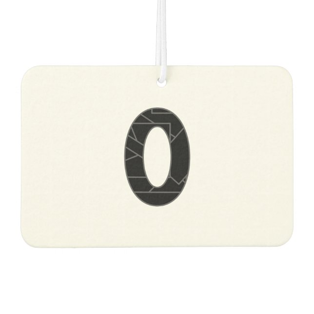 Die Zahl Null (0) in schwarz Autolufterfrischer (Vorderseite)