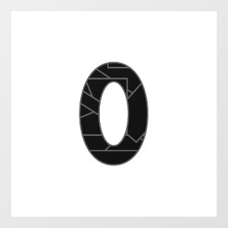 Die Zahl Null (0) in schwarz Fensteraufkleber
