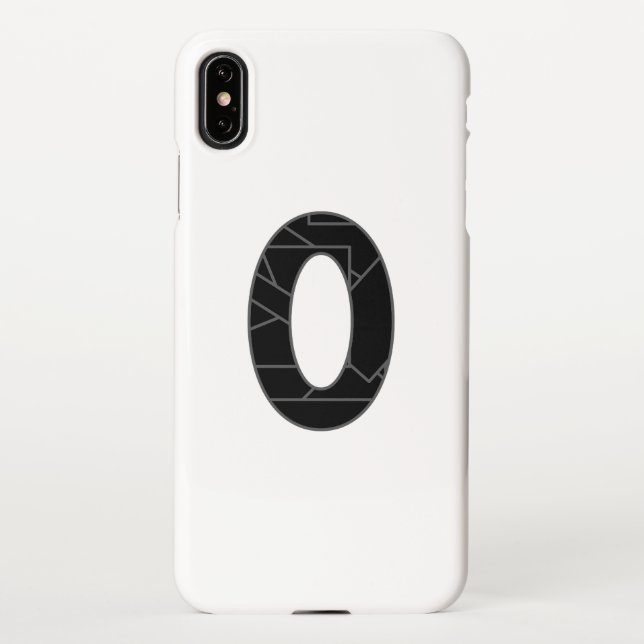 Die Zahl Null (0) in schwarz iPhone Hülle (Rückseite)