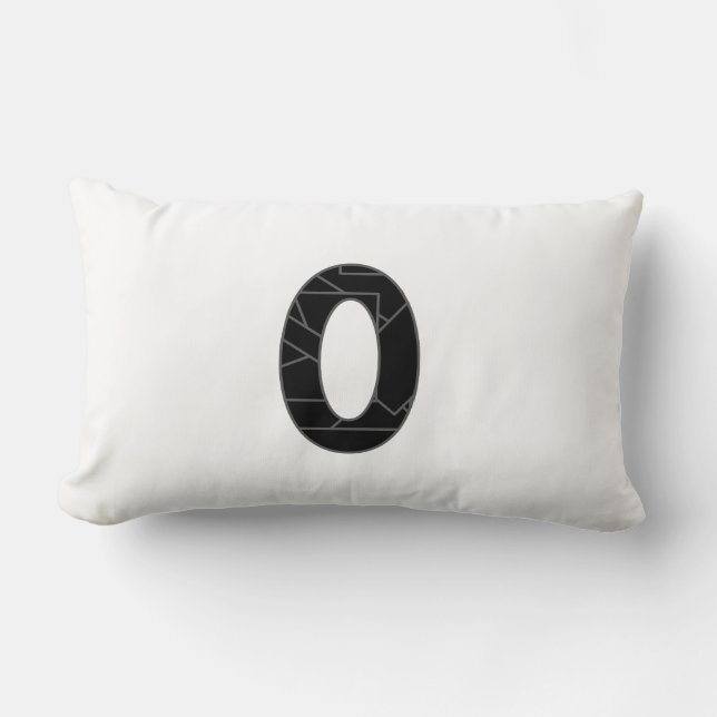 Die Zahl Null (0) in schwarz Lendenkissen (Vorderseite)