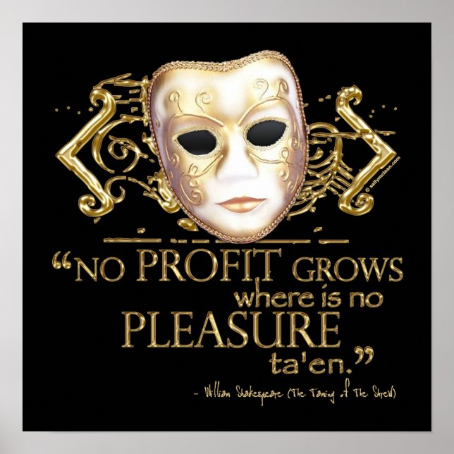 Die Zähmung des Shrew-Zitats (Gold-Version) Poster (Vorne)