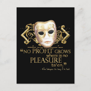 Die Zähmung des Shrew-Zitats (Gold-Version) Postkarte