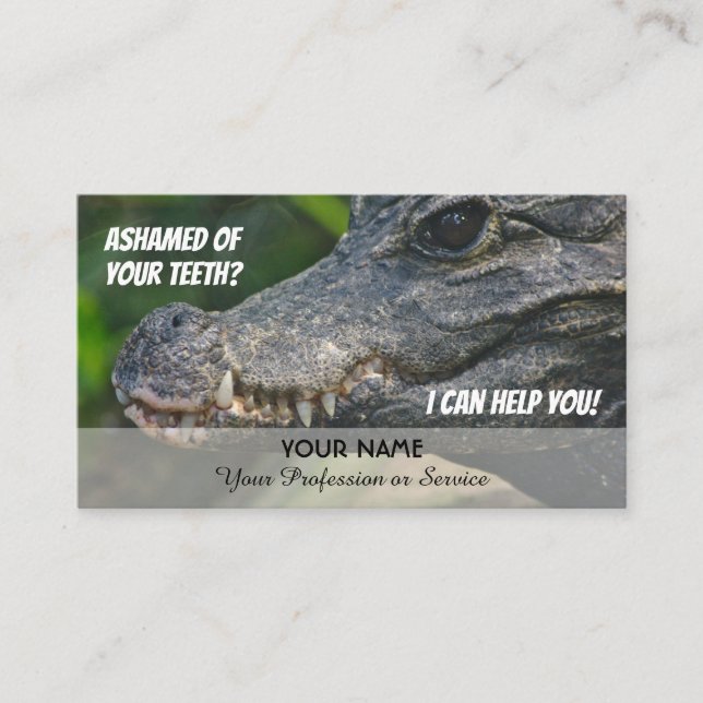 Die Zähne der Zahnärzte gegen Scham Visitenkarte (Vorderseite)