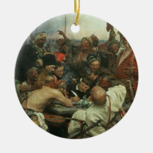 Die Zaporozhye Kosaken, die einen Brief schreiben Keramik Ornament