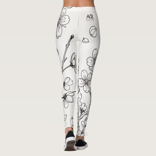 Die zarte Schönheit der Kirschblüten Leggings (Rückseite)