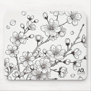Die zarte Schönheit der Kirschblüten Mousepad