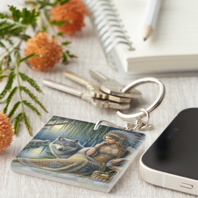 Die Zauberei Monlit im Mystischen Wald Schlüsselanhänger (Vorderseite rechts)