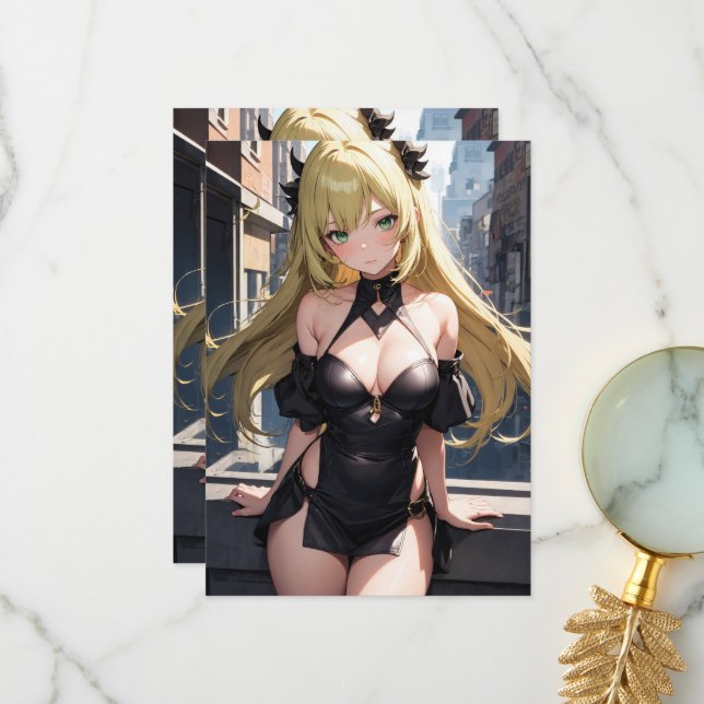 Die Zauberei um Mitternacht Dankeskarte (Vorderseite/Rückseite Beispiel)