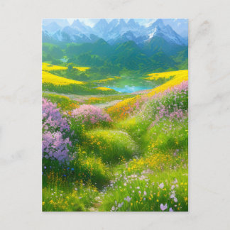 Die zauberhaften Farben einer Wiese im Tal Postkarte