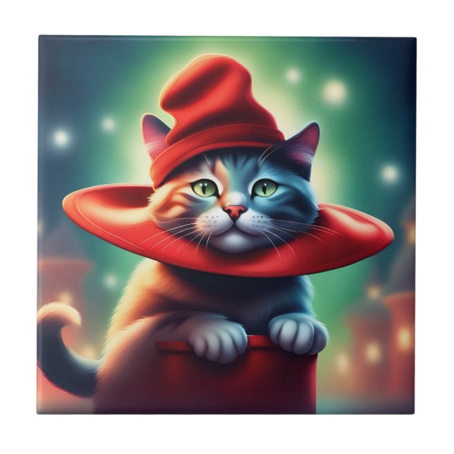 die Zauberkatze Fliese (Vorderseite)