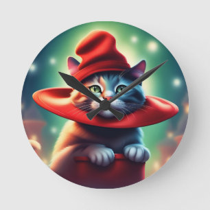 die Zauberkatze Runde Wanduhr