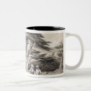 Die Zedern vom Libanon, graviert von Freeman Zweifarbige Tasse