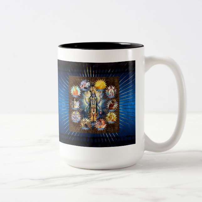 Die zehn Avatare von Vishnu - Tasse, Cup Zweifarbige Tasse (Rechts)