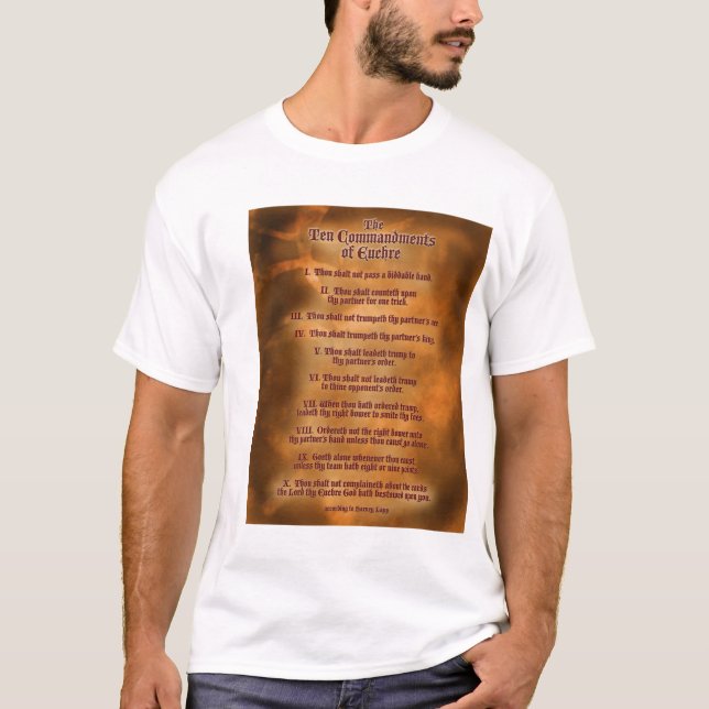Die zehn Commdments von Euchre T-Shirt (Vorderseite)