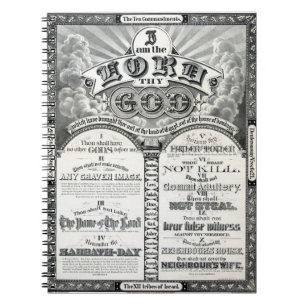 Die Zehn Gebote 1876 Vintage Poster Restauriert Notizblock