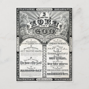 Die Zehn Gebote 1876 Vintage Poster Restauriert Postkarte