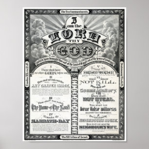 Die zehn Gebote 1876 Vintage Poster wiederhergeste