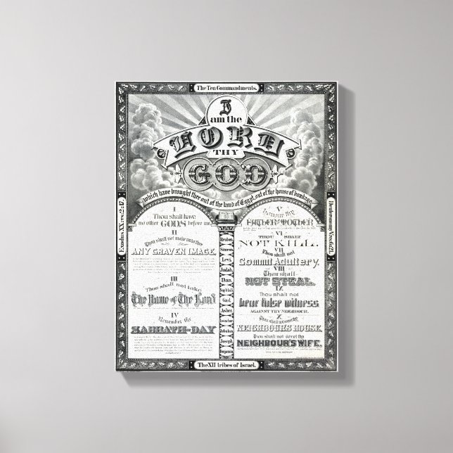 Die zehn Gebote 1876 Vintage Poster wiederhergeste Leinwanddruck (Vorderseite)