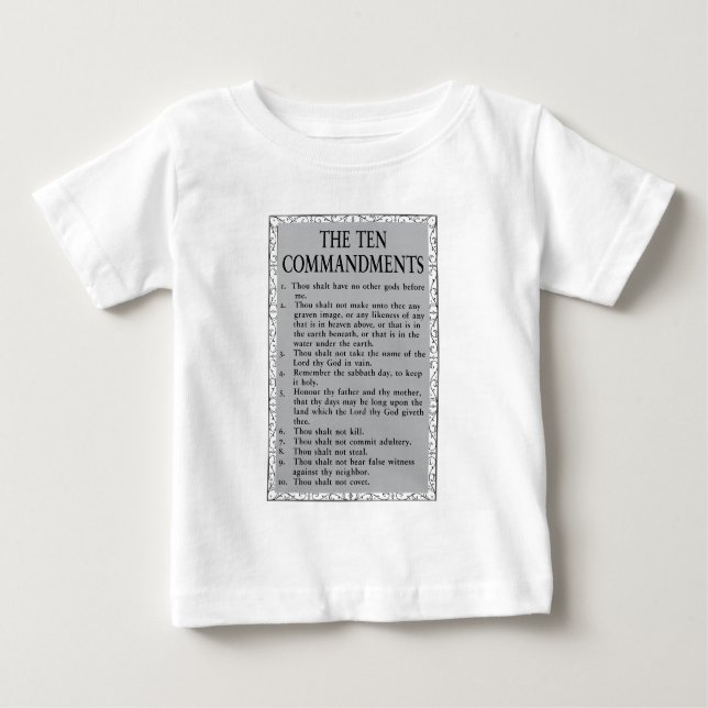 Die Zehn Gebote Bibel Baby T-shirt (Vorderseite)