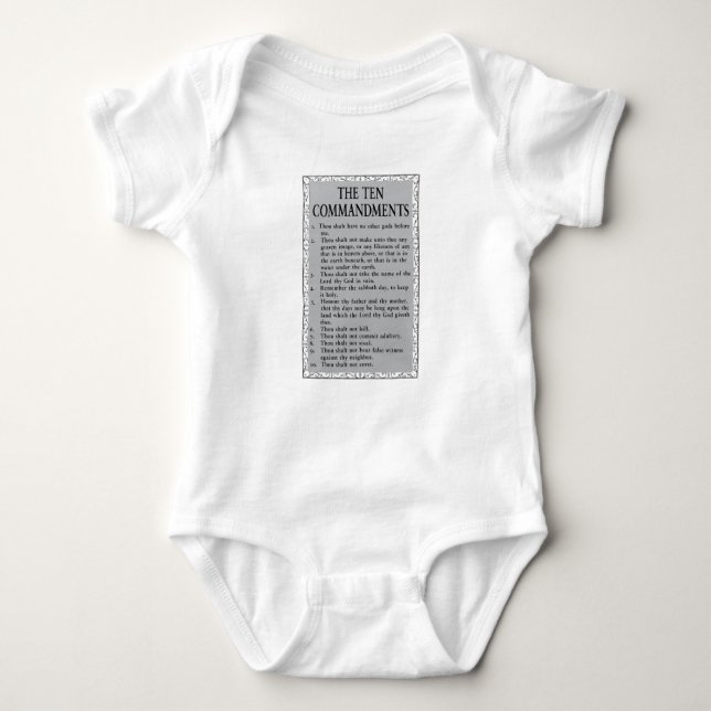Die zehn Gebote Bibel Unisex Baby Strampler (Vorderseite)