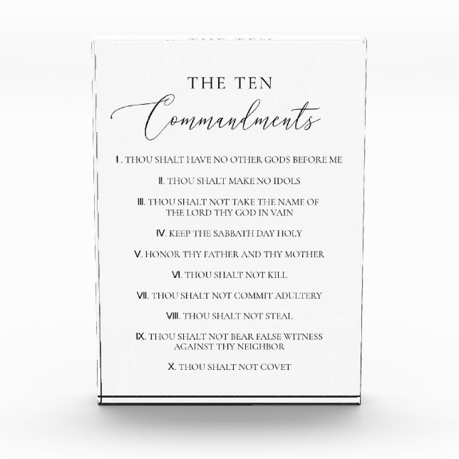 Die zehn Gebote der Christlichen Bibelverse Kirche Fotoblock (Vorderseite)