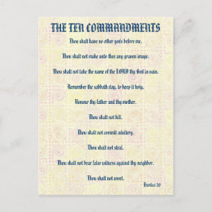 Die zehn Gebote Gelbe Drehungen Postkarte