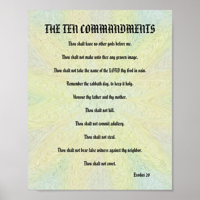 Die zehn Gebote - pastellfarbenes Blumenposter Poster (Vorne)