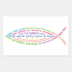 Die zehn Gebote Rechteckiger Aufkleber