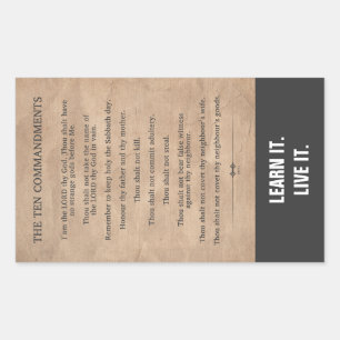 Die zehn Gebote Rechteckiger Aufkleber