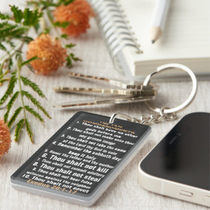 Die zehn GeboteRechteck (zweiseitig) Schlüsselanhänger