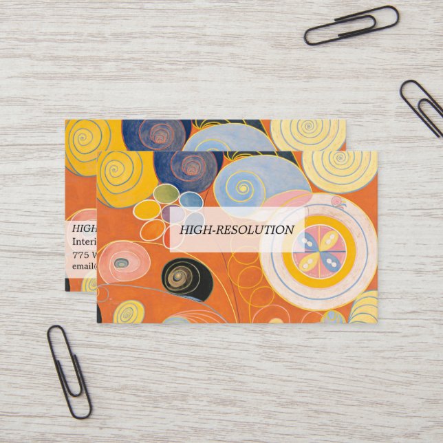 Die zehn größten, Gruppe IV, Nr. 4 von Hilma af Kl Visitenkarte (Vorderseite/Rückseite Beispiel)