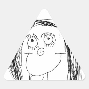 Die Zeichnung Ihres Kindes - Muttertagsgeschenk Dreieckiger Aufkleber