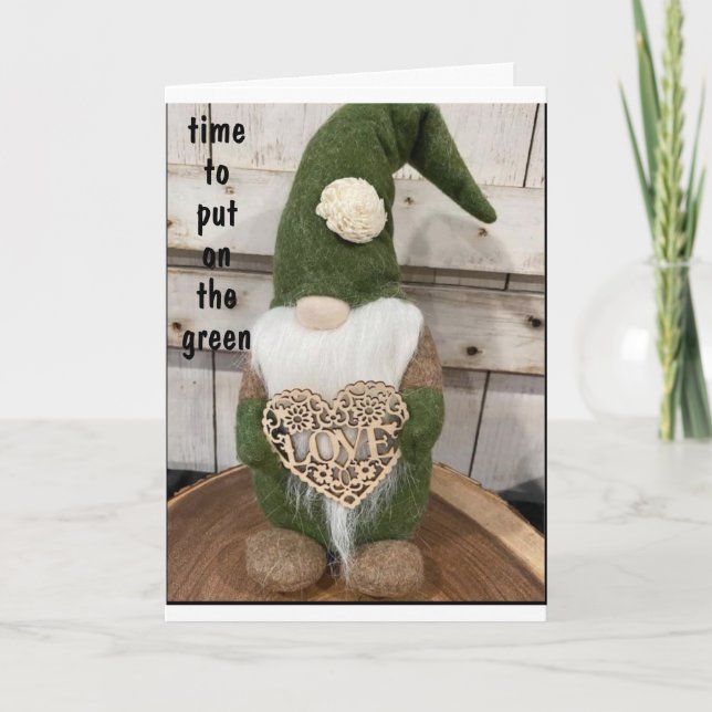 DIE ZEIT, "AUF DEN GRÜN ZU SETZEN" & FEIERN ST. PA KARTE (Vorderseite)