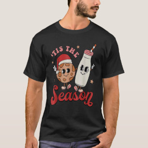Die Zeit der Jahres Cookies Milch Santa Hut Weihna T-Shirt