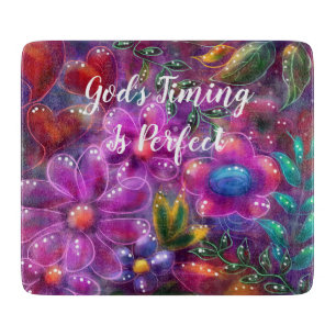 Die Zeit Gottes ist perfekt Abstrakt rosa und blas Schneidebrett