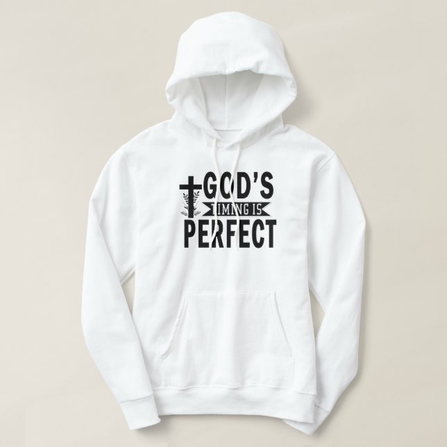 Die Zeit Gottes ist perfekt Hoodie (Design vorne)