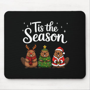 Die Zeit ist da Biber Weihnachten Santa Mousepad