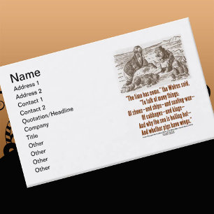 Die Zeit ist gekommen, über viele Dinge zu spreche Visitenkarte