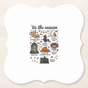 Die Zeit ist Halloween Hexe Kürbis Schädel_1 Untersetzer