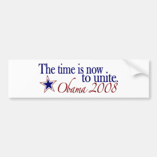Die Zeit ist jetzt zu vereinigen (Obama 2008) Autoaufkleber
