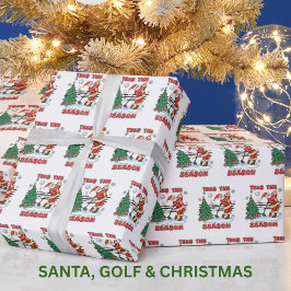 Die Zeit ist reif für Weihnachts-Santa-Golf von Pa Geschenkpapier