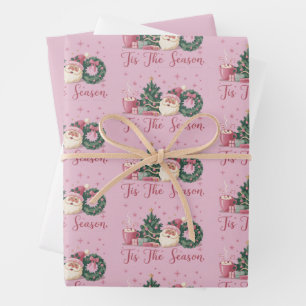 Die Zeit ist Weihnachten Süß Winter Weihnachtsmann Geschenkpapier Set