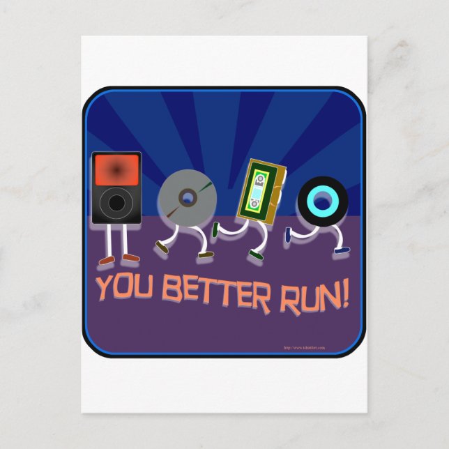 Die Zeit läuft! Dunkler Stil Postkarte (Vorderseite)