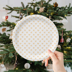 Die Zeit zum Glänzen ist Weihnachten Bogen Gold Pappteller