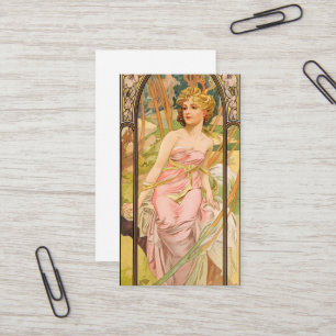 Die Zeiten des Tages, Morgens Erwachen durch Mucha Visitenkarte