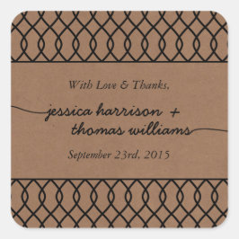 Die zeitgemäße Hochzeitssammlung mit Whimsikalköfe Quadratischer Aufkleber