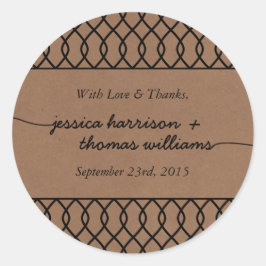 Die zeitgemäße Hochzeitssammlung mit Whimsikalköfe Runder Aufkleber