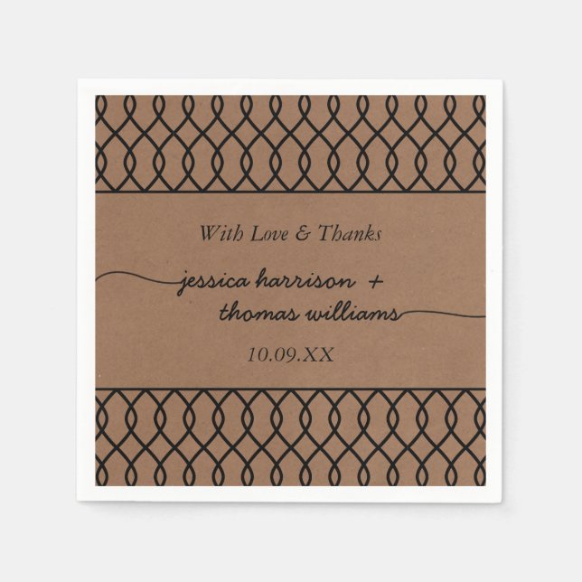 Die zeitgemäße Hochzeitssammlung mit Whimsikalköfe Serviette (Vorderseite)